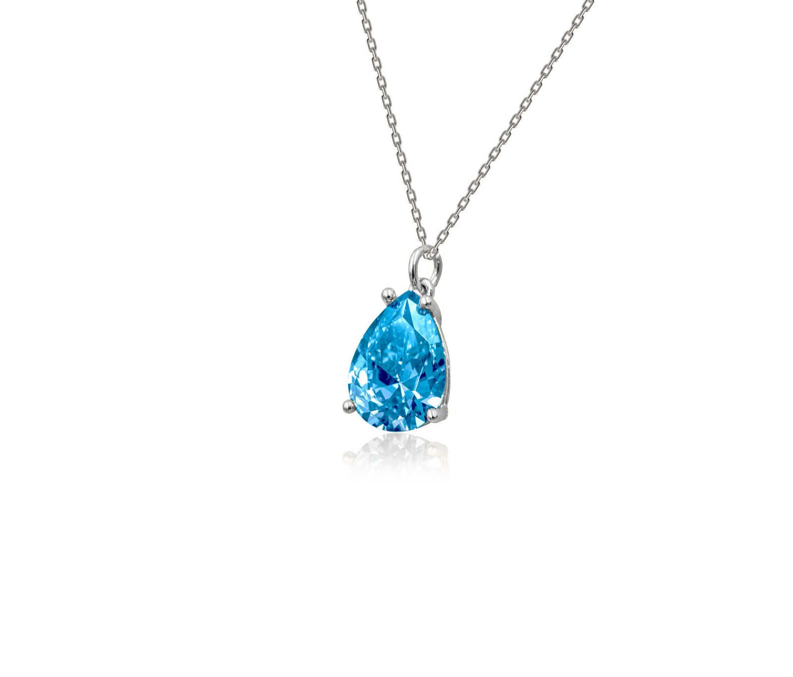 Κολιέ Ασημένιο Με Γαλάζια Πέτρα