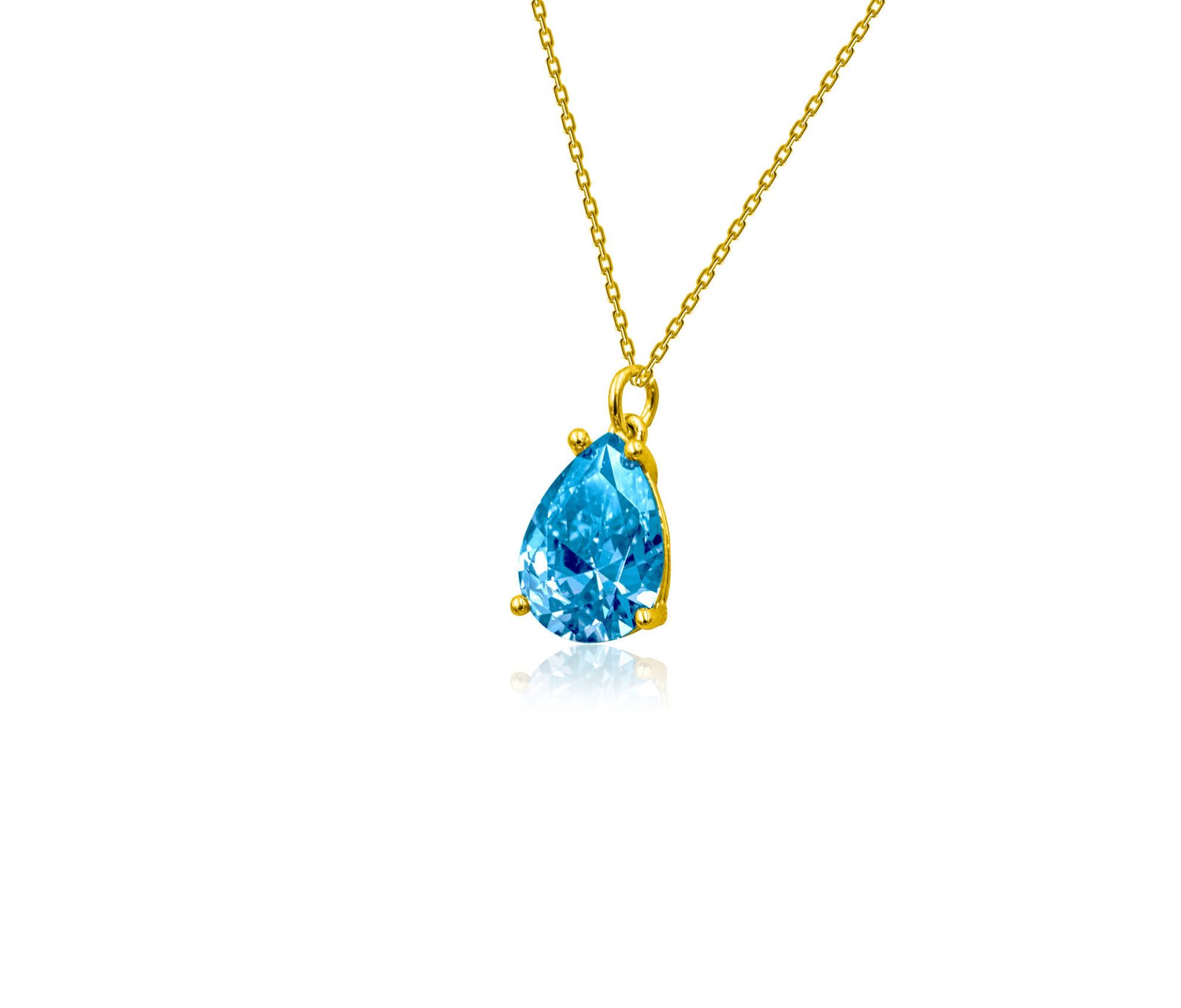 Κολιέ Ασημένιο Με Γαλάζια Πέτρα